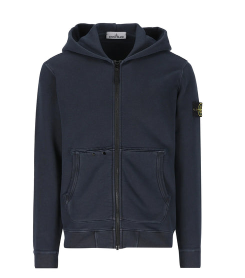 Stone Island Logo Patch Zip-Up Hoodie